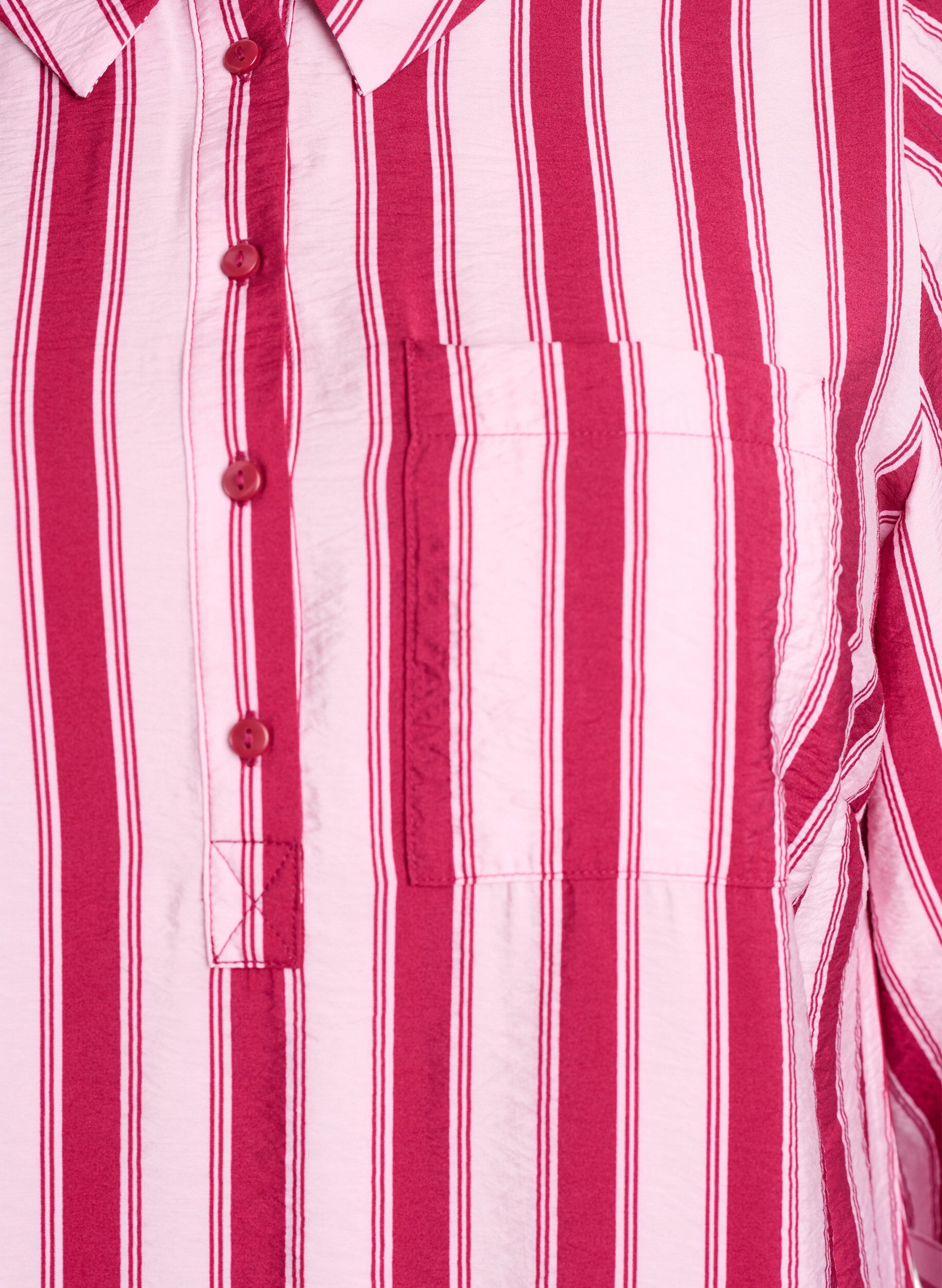 ZizziLyhyt mekko kauluksella ja rintataskulla, Vaaleanpunainen, Packshot image number 2