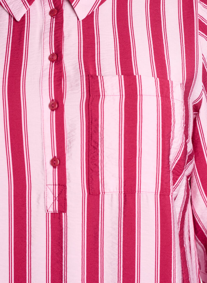 Lyhyt mekko kauluksella ja rintataskulla, Vaaleanpunainen, Packshot image number 2