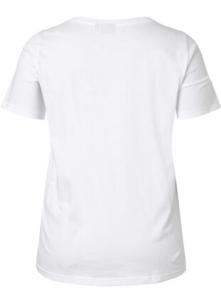 Puuvillainen t-paita pyöreällä pääntiellä ja painatuksella, Bright White W. Love, Packshot image number 1