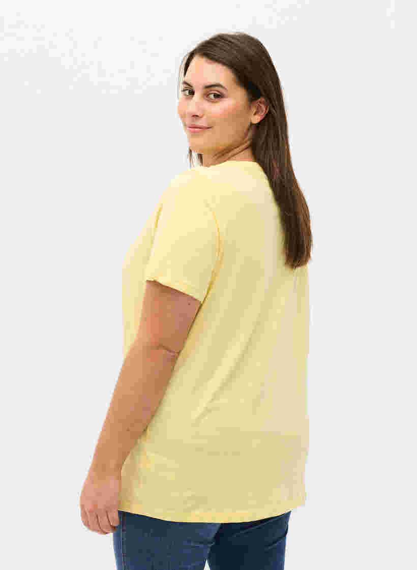 Lyhythihainen puuvillainen t-paita printillä , Pale Banana Shine, Model image number 1