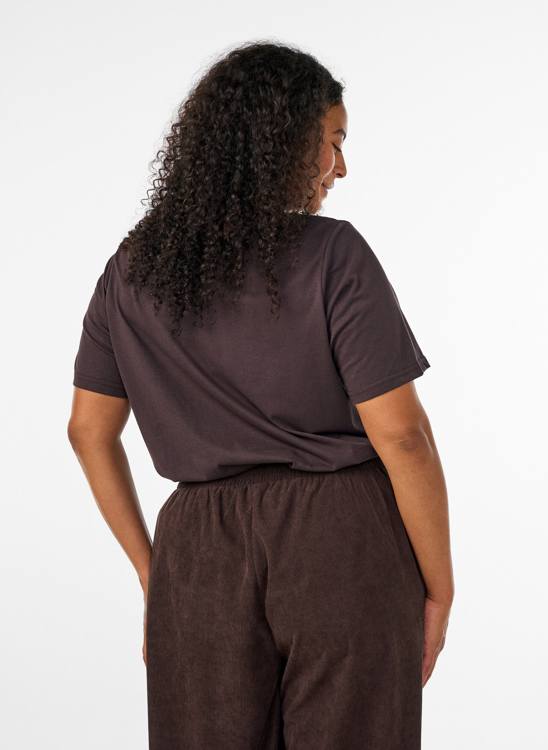 ZizziT-paita printill&auml;, Ruskea, Model image number 2