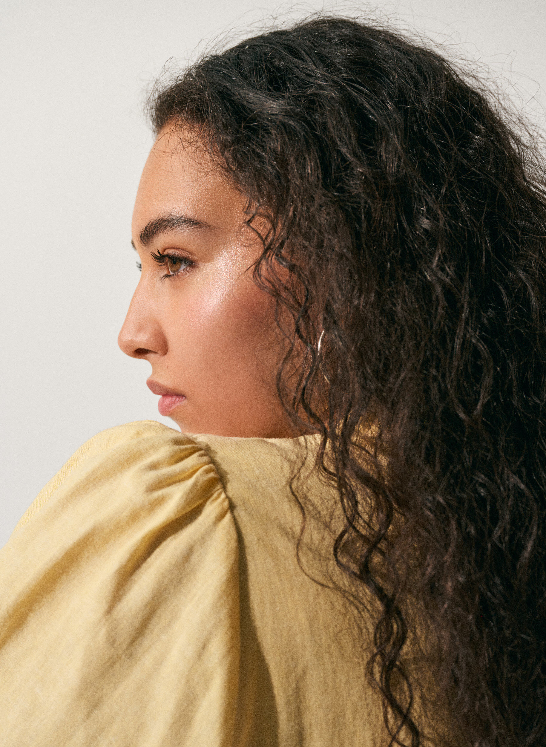 Zizzi Paitamekko pellava- ja viskoosisekoitteesta vy&ouml;ll&auml;, Keltainen, Image image number 0