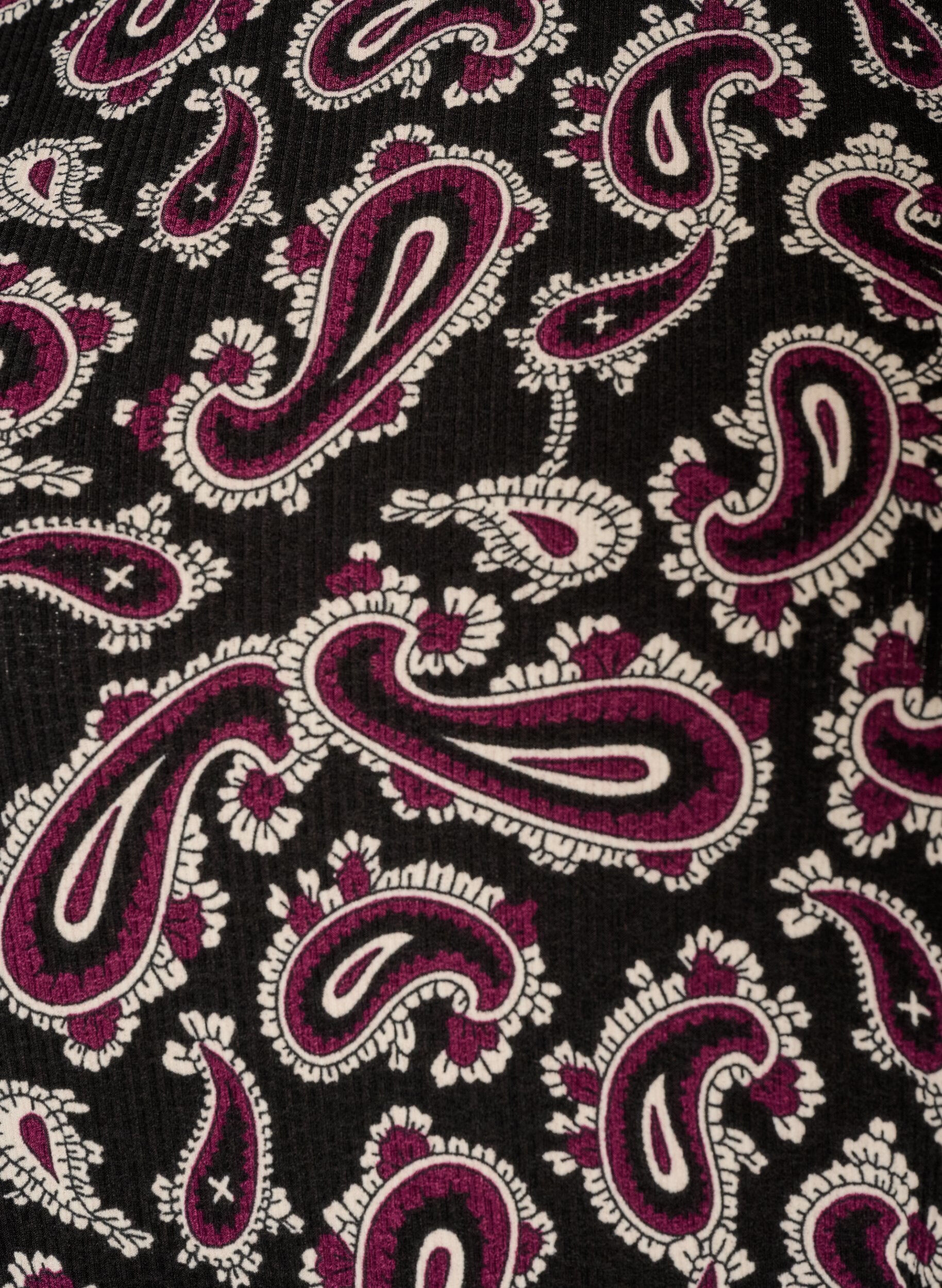 ZizziPitk&auml;hihainen pusero paisley-kuosilla, Tumma Bordeaux, Packshot image number 2