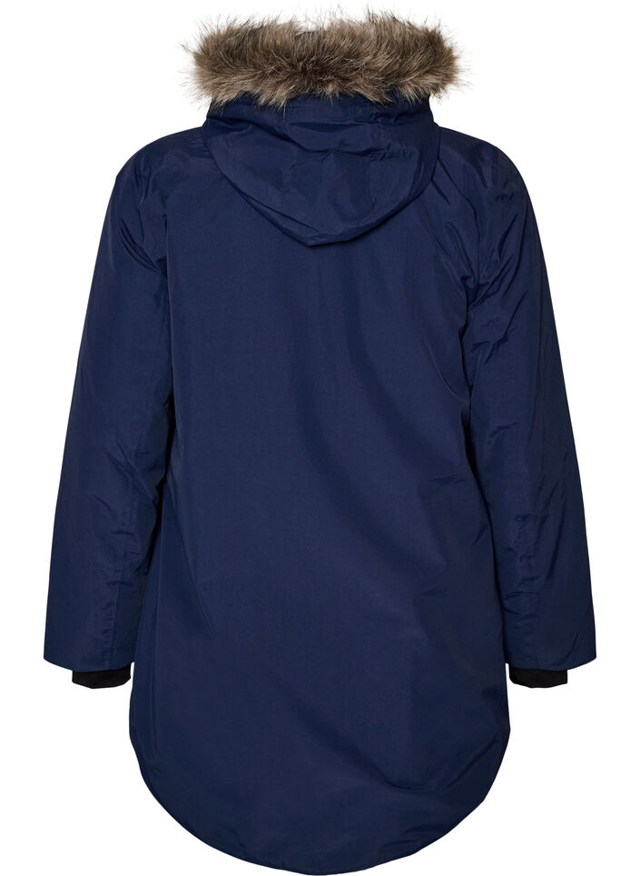 Vedenpit&auml;v&auml; hupullinen parka, Sininen, Packshot image number 1