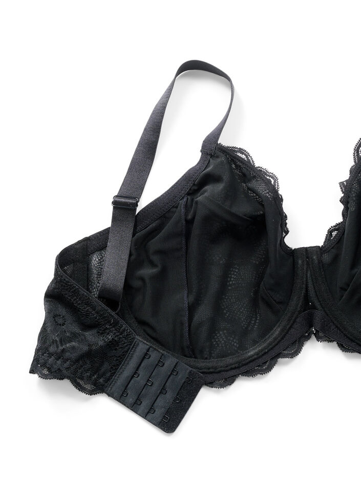 Kokopitkä pitsirintaliivit, Musta, Packshot image number 3