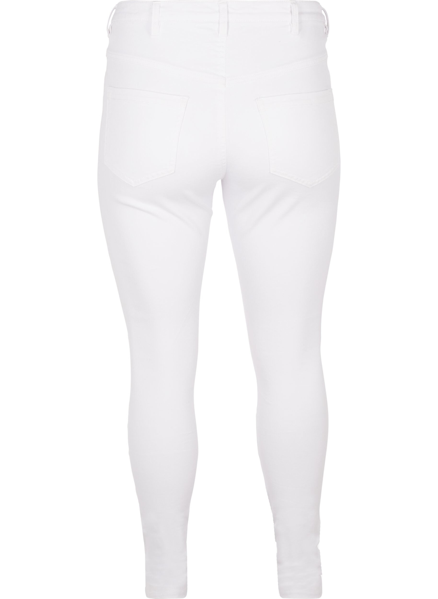 ZizziSuper slim Amy-farkut korkealla vy&ouml;t&auml;r&ouml;ll&auml;, White, Packshot image number 1