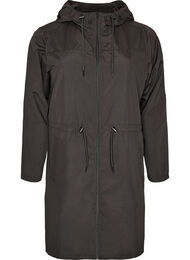 Kevyt hupullinen parka, Musta