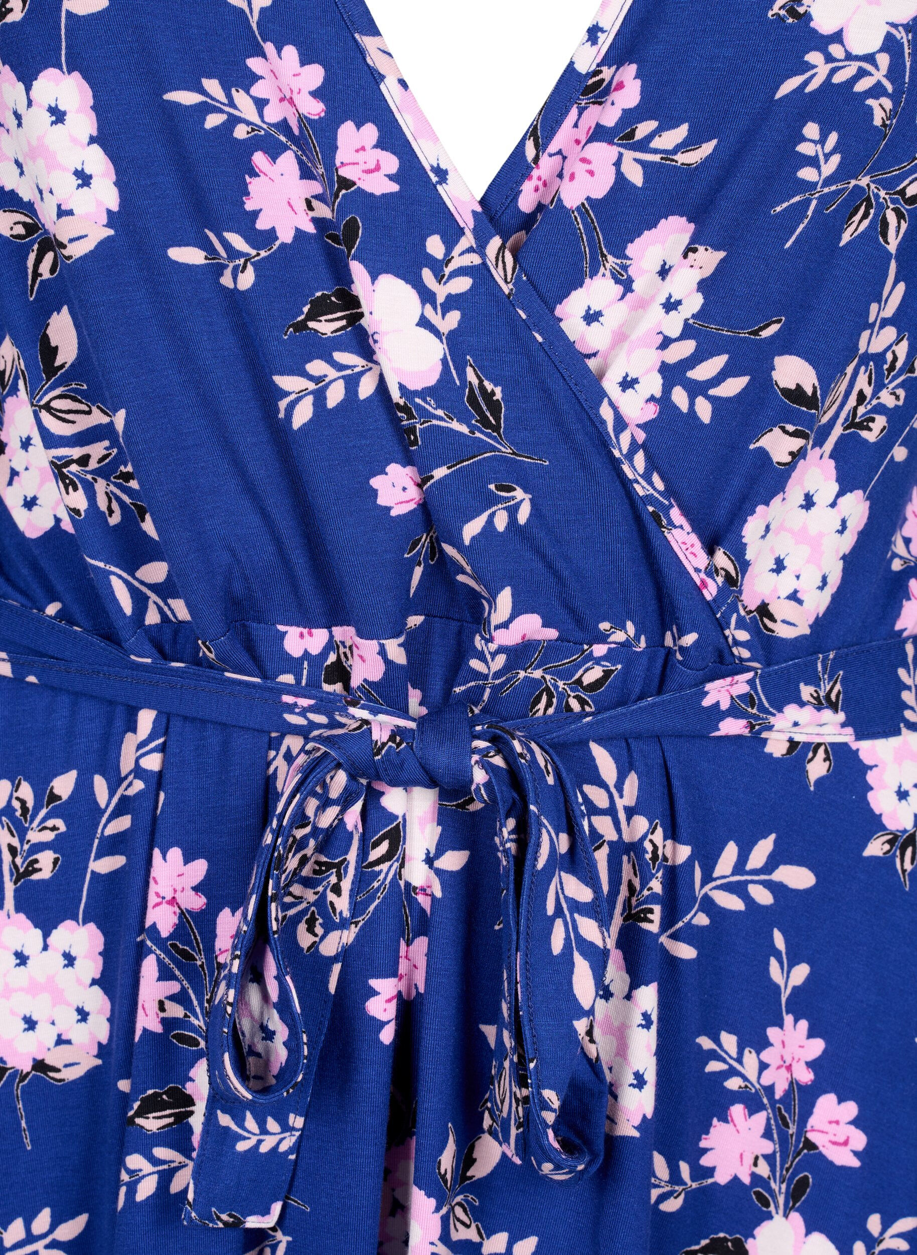 Zizzi Lyhythihainen kietaisumekko viskoosia, Bellwether AOP, Packshot image number 2