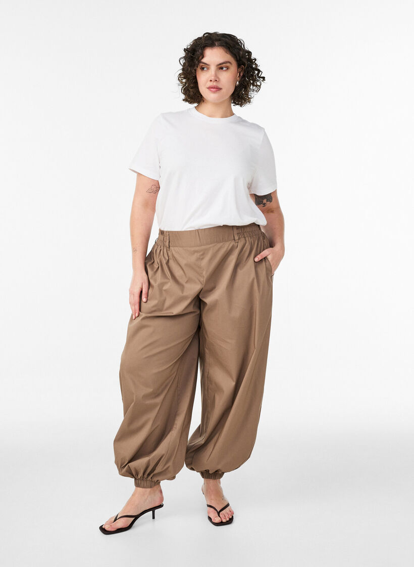 Puuvillainen T-paita printill&auml;, Valkoinen, Model image number 1