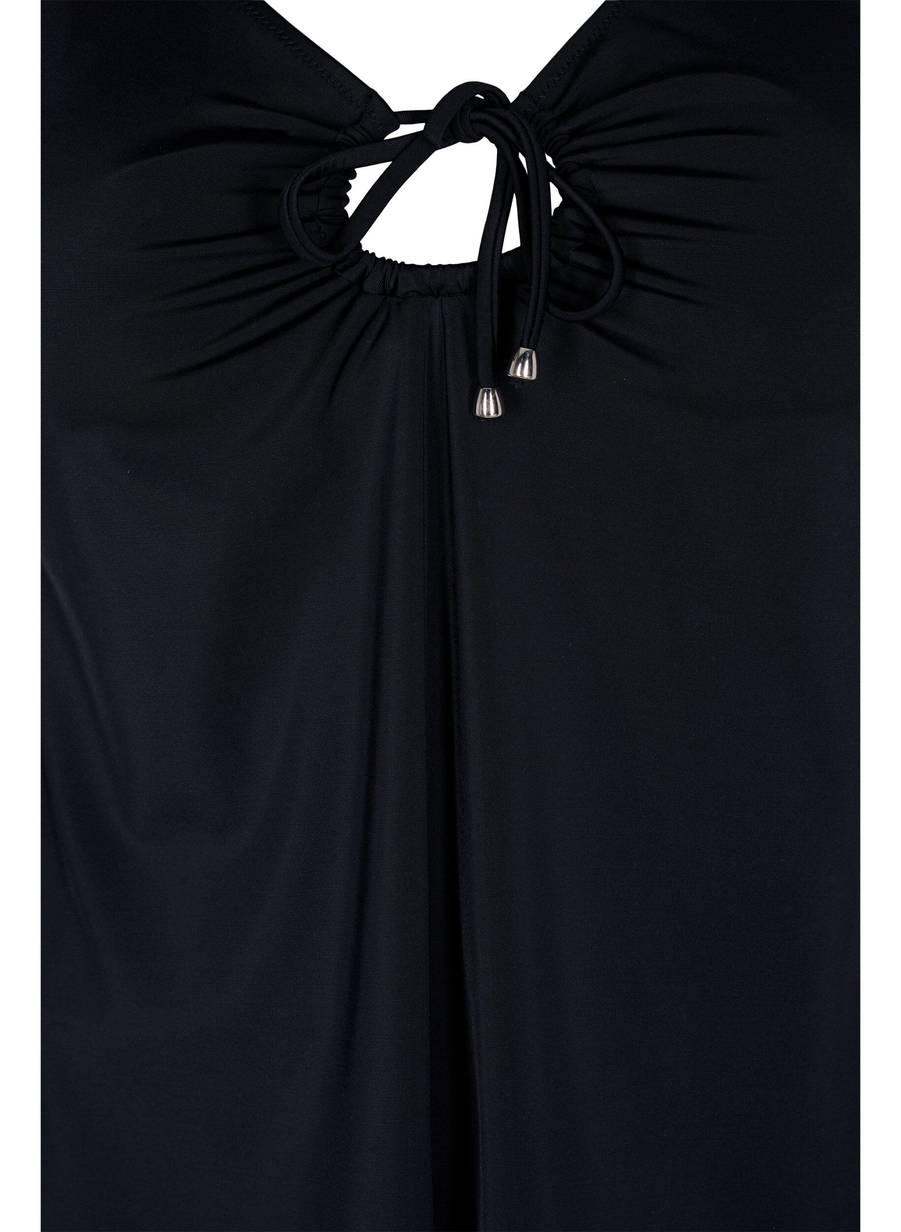 Zizzi Yksiv&auml;rinen tankini ny&ouml;riyksityiskohdalla, Black, Packshot image number 2