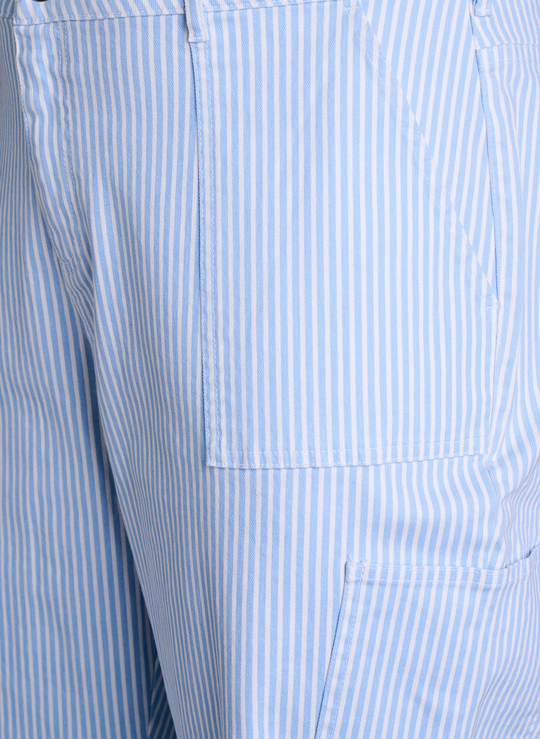 Zizzi Korkeavy&ouml;t&auml;r&ouml;iset raidalliset cargofarkut, Sininen, Packshot image number 2