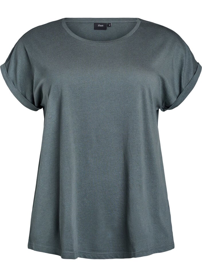 Lyhythihainen t-paita puuvillasekoitteesta, Vihre&auml;, Packshot image number 0