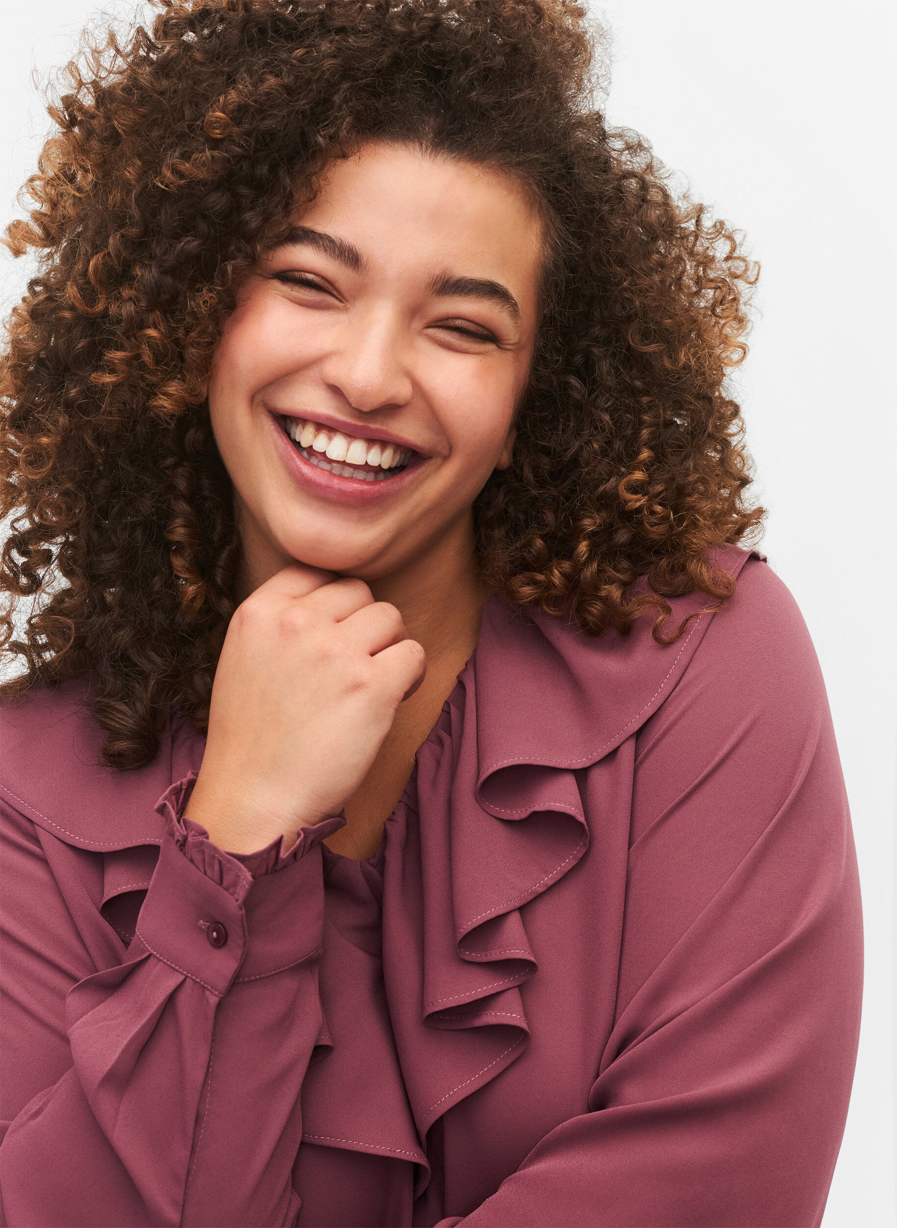 Zizzi Pitk&auml;hihainen r&ouml;yhel&ouml;pusero, Renaissance Rose, Model image number 2