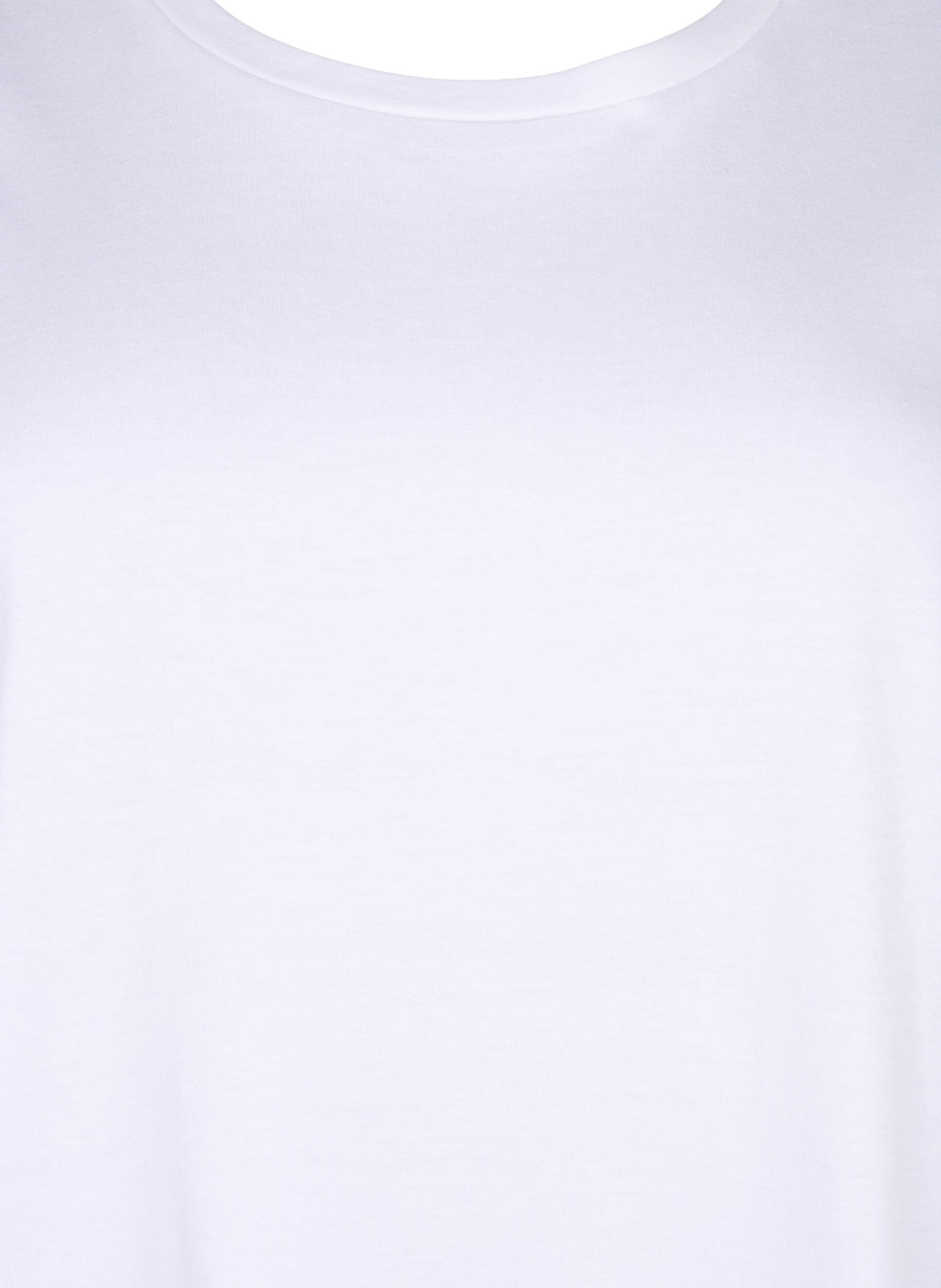 Zizzi Orgaanisesta puuvillasta valmistettu pusero, jossa on broderie anglaise -hihat, Bright White, Packshot image number 2