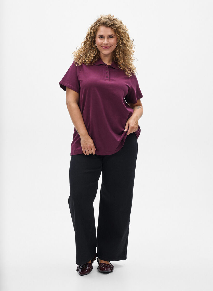 Lyhythihainen pikeepaita, Punainen, Model image number 1