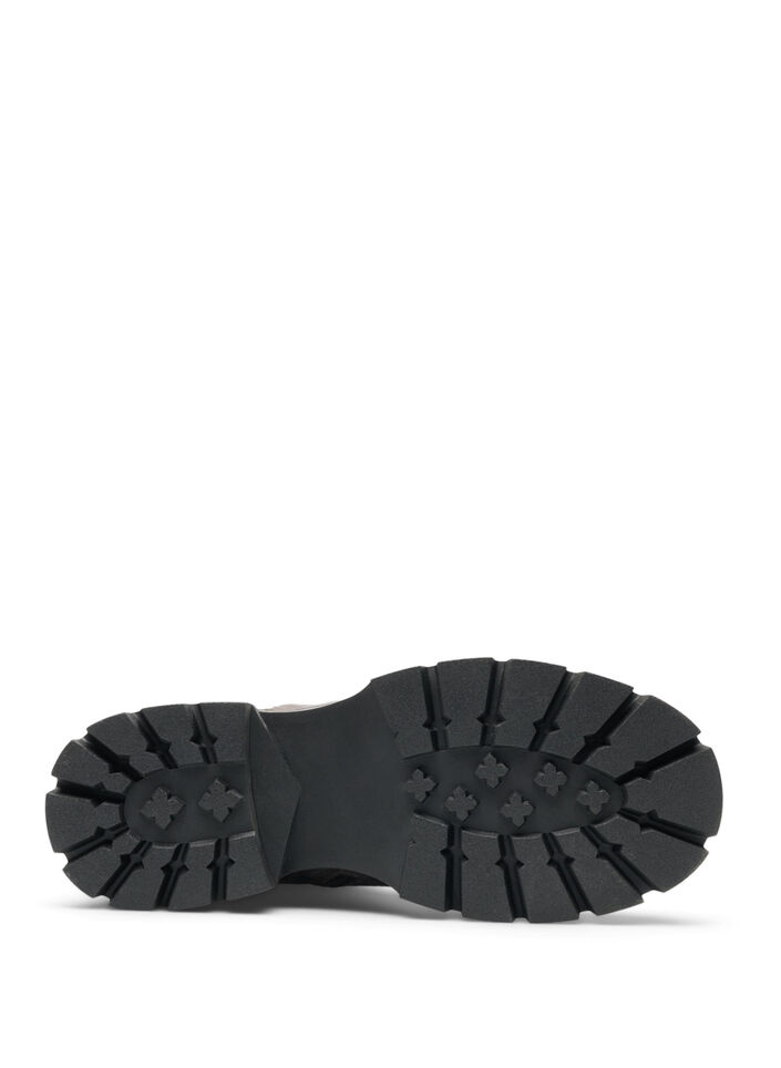 Korkea saapas tekonahkaa ribatuilla paneeleilla, Ruskea, Packshot image number 4