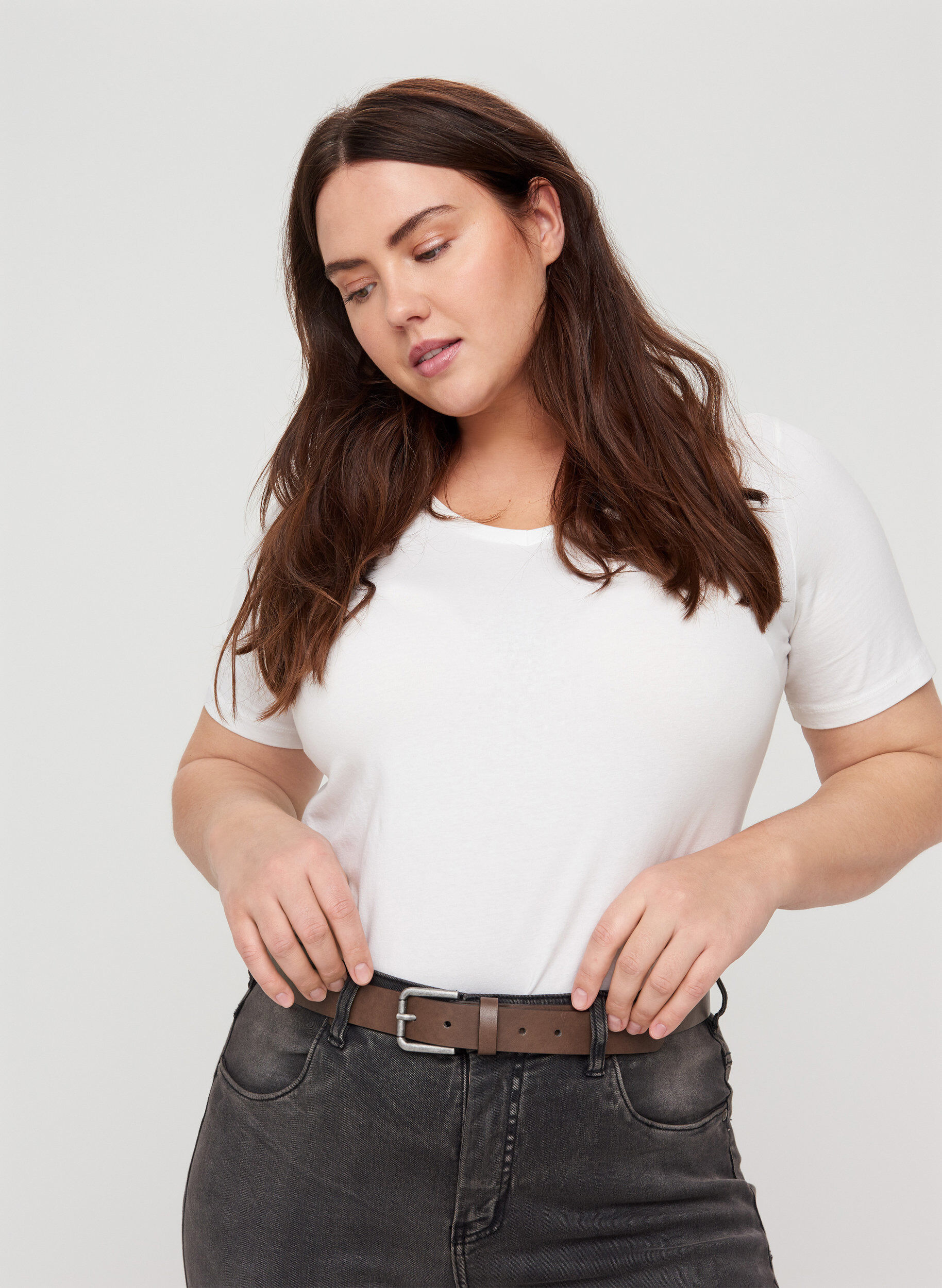 Zizzi Ruskea keinonahkainen vy&ouml;, Bracken, Model image number 1