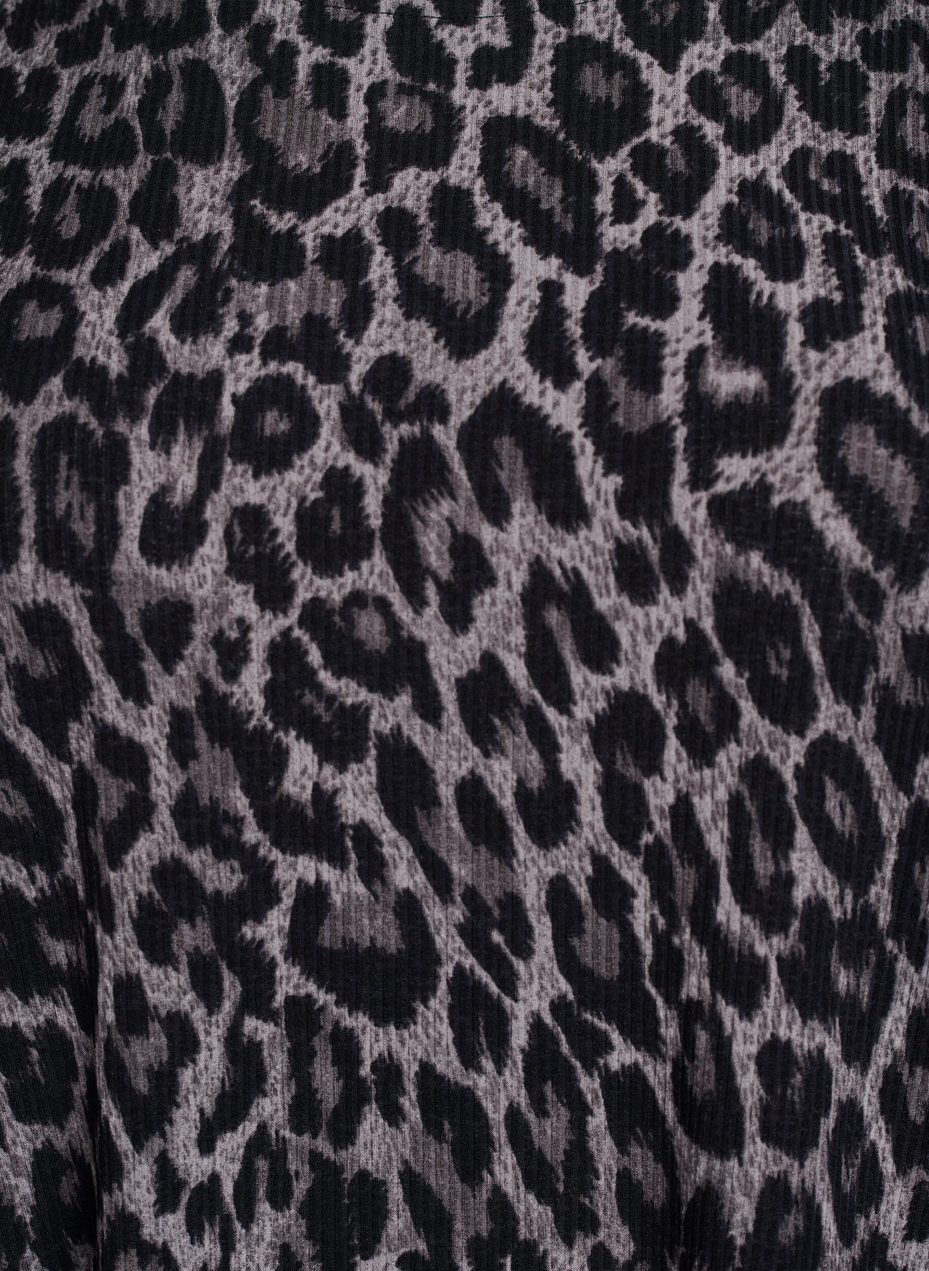 ZizziPusero pitk&auml;ll&auml; hihalla ja leopardikuosilla, Harmaa, Packshot image number 2