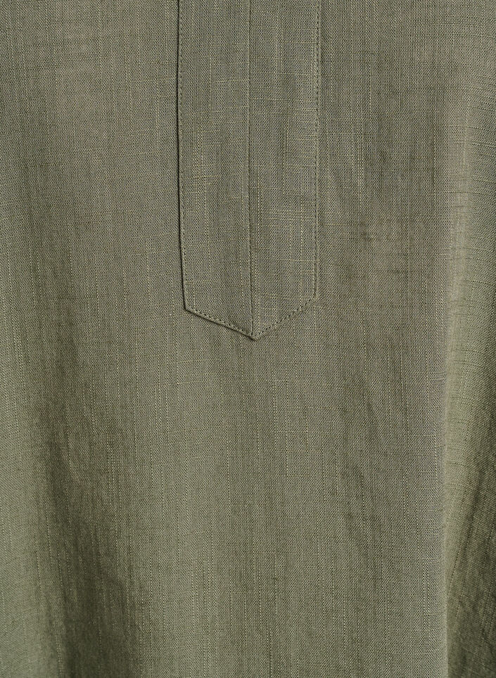 Puuvillatunika V-p&auml;&auml;ntiell&auml;, Vihre&auml;, Packshot image number 2