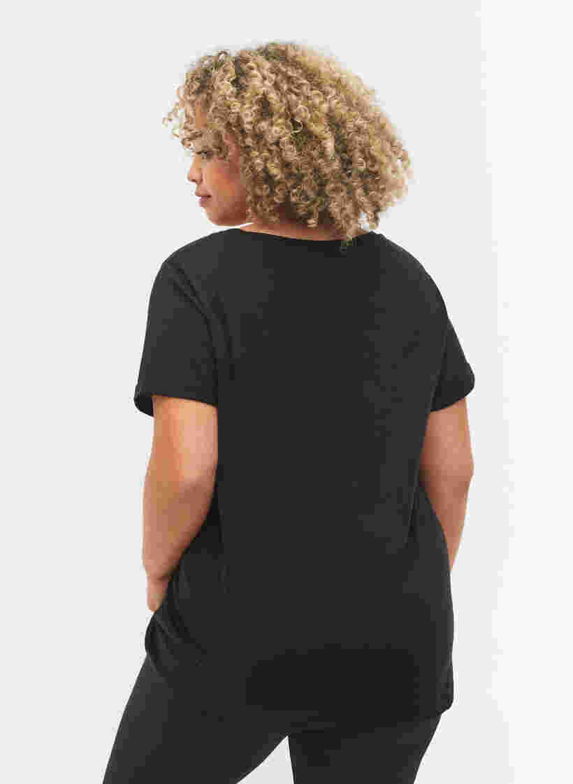 T-paita printillä treeniin , Black w. White, Model image number 1