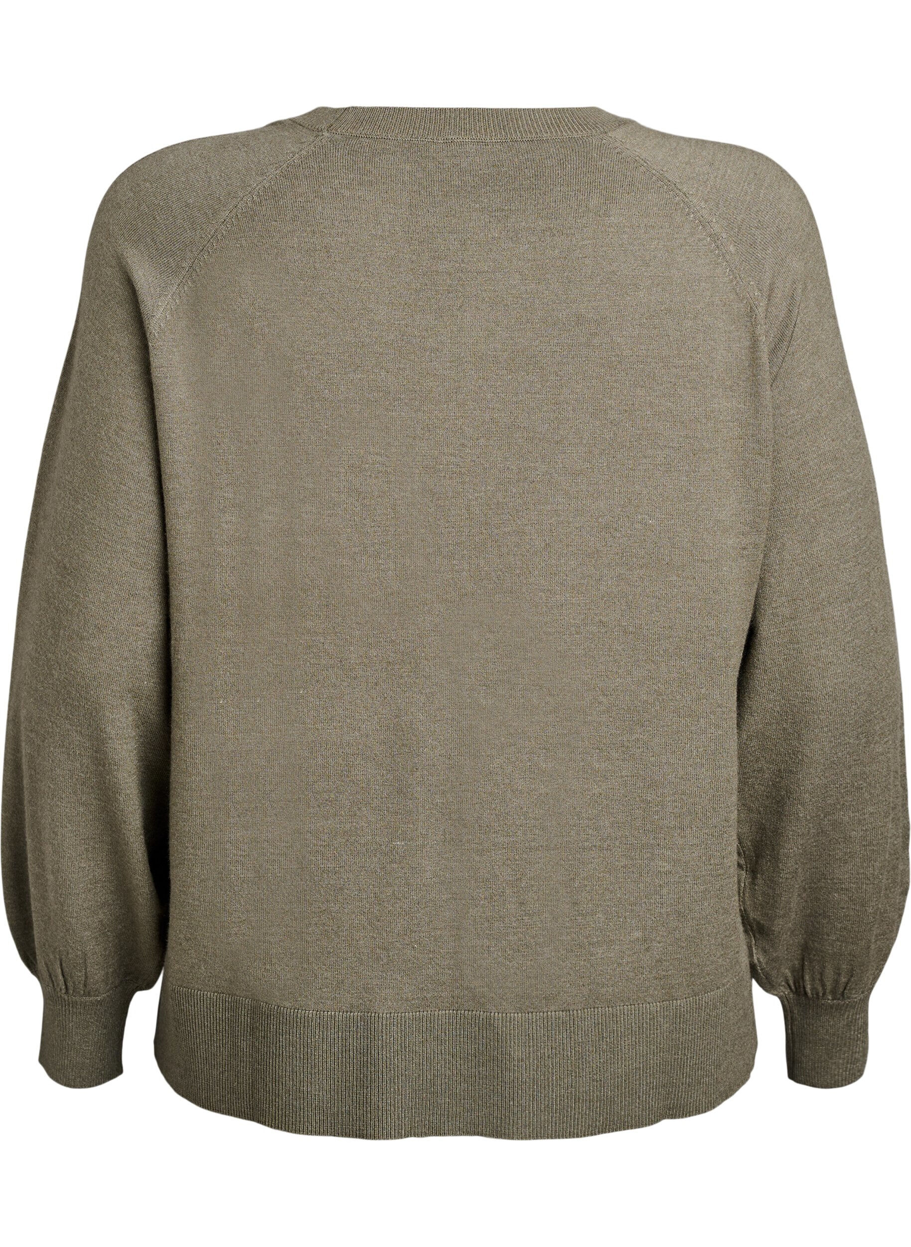 Zizzi Neulepusero keskitikill&auml; ja raglanhihoilla, Vihre&auml;, Packshot image number 1