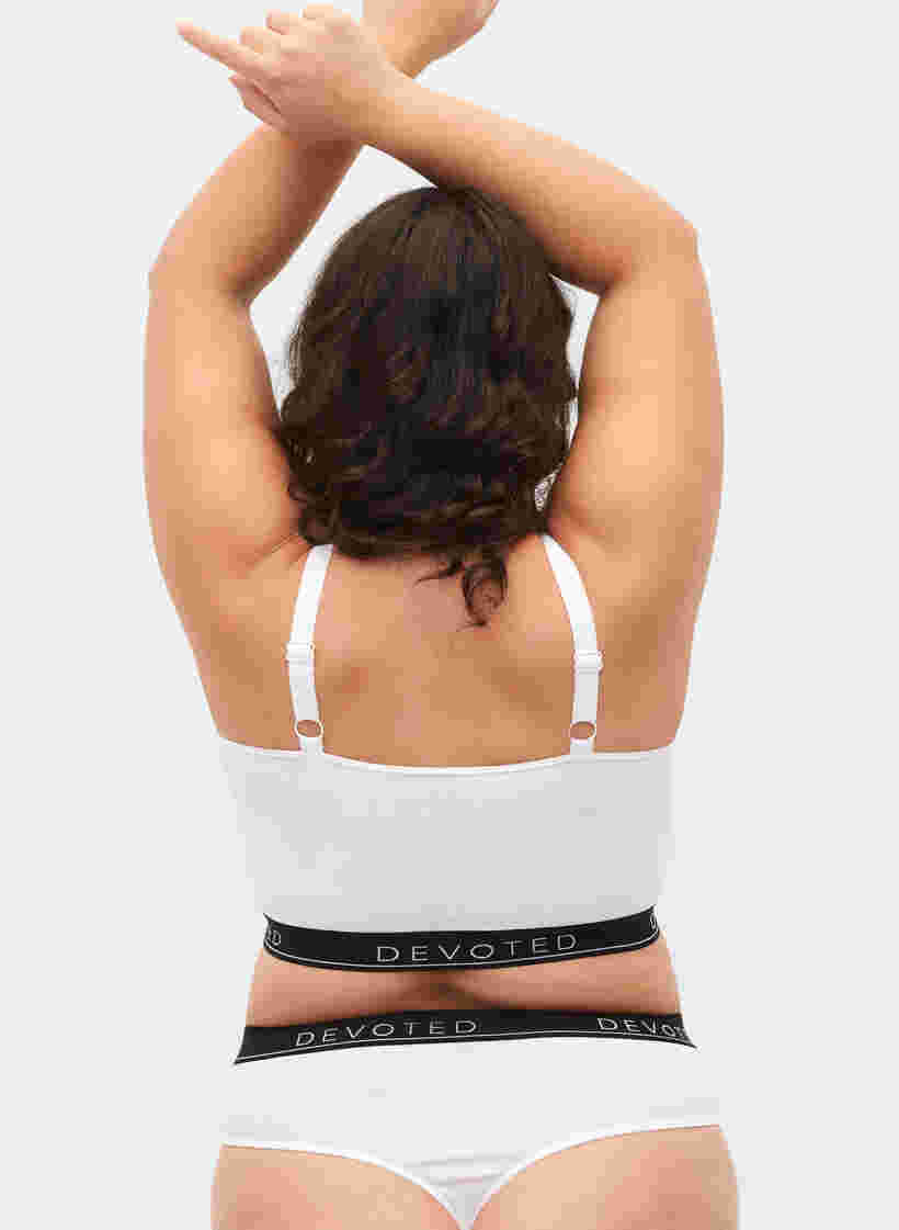 Puuvillaiset rintaliivit säädettävillä olkaimilla , B. White/Upper Font, Model image number 1