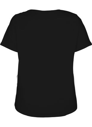 Lyhythihainen T-paita printillä, Black, Packshot image number 1