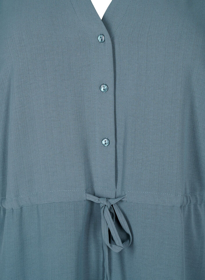 Lyhythihainen mekko, jossa on solmimisnauha vyötäröllä, Balsam Green, Packshot image number 2