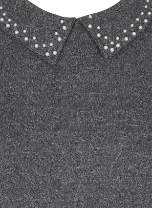 Neulepusero kauluksella ja helmillä, Dark Grey Mel, Packshot image number 2