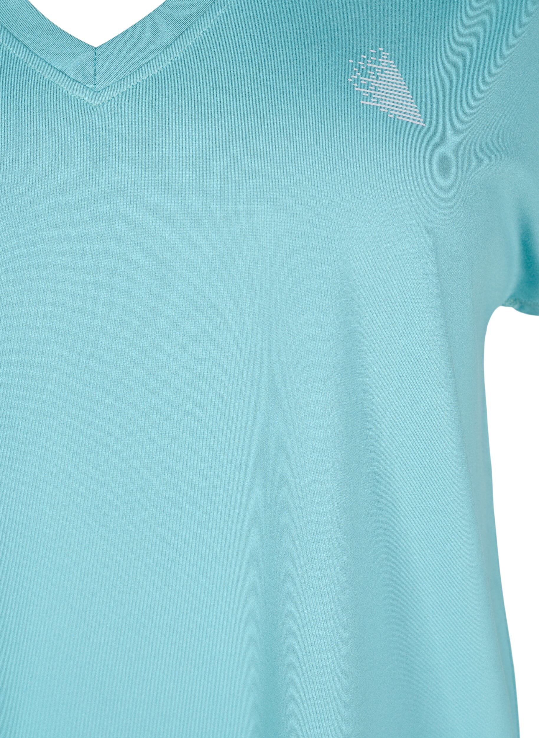 Zizzi V&auml;lj&auml; treenipaita, jossa on V-p&auml;&auml;ntie, Vihre&auml;, Packshot image number 2