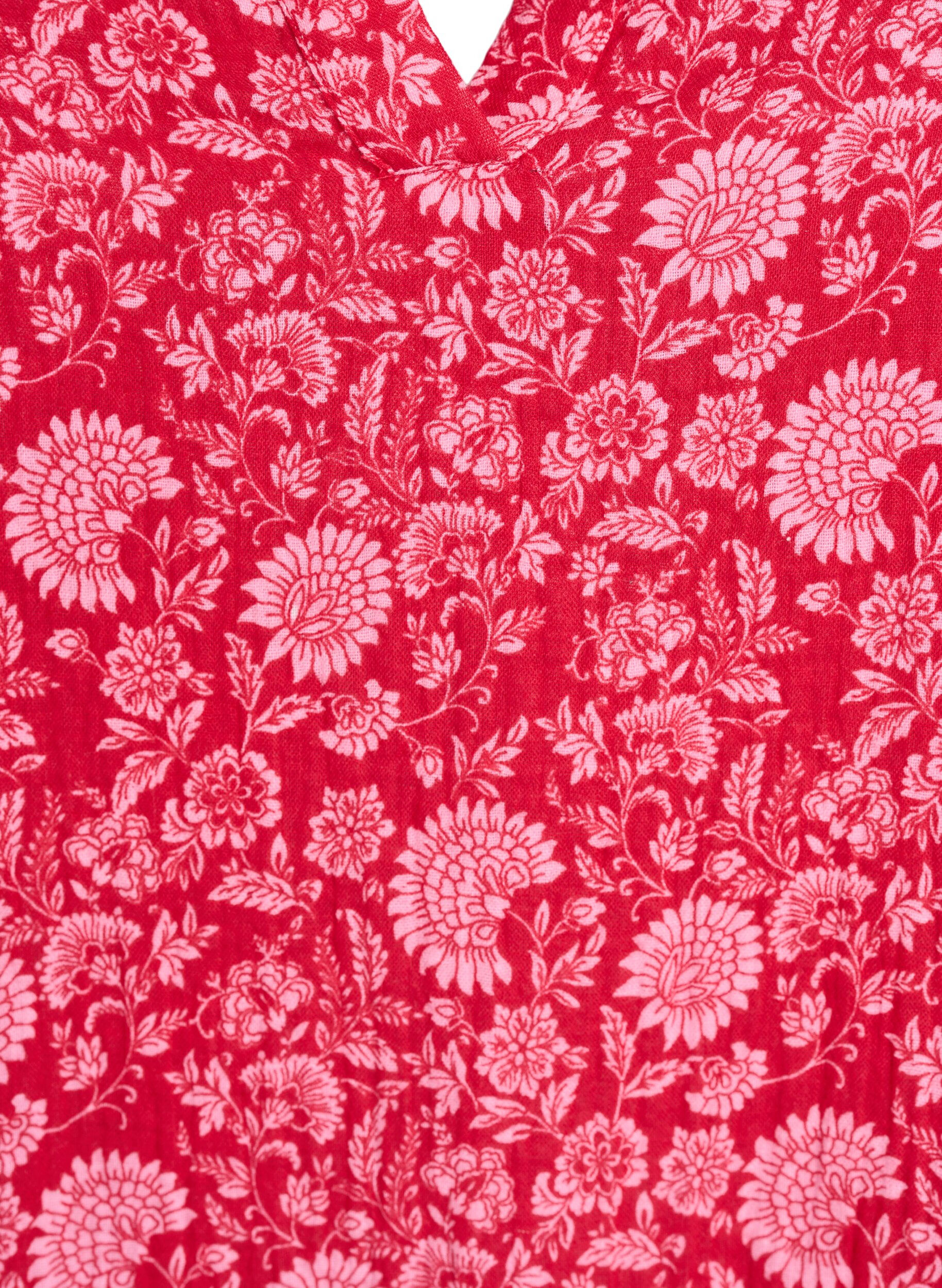 ZizziLyhyt A-linjainen mekko puuvillamusliinista, Punainen, Packshot image number 2