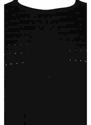 Tekstuurikuvioitu neulepusero pyöreällä pääntiellä, Black, Packshot image number 2