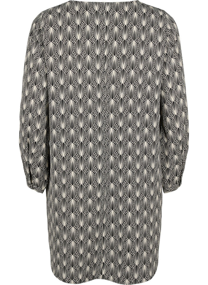 V-kauluksellinen mekko kuviolla, Birch Graphic AOP, Packshot image number 1