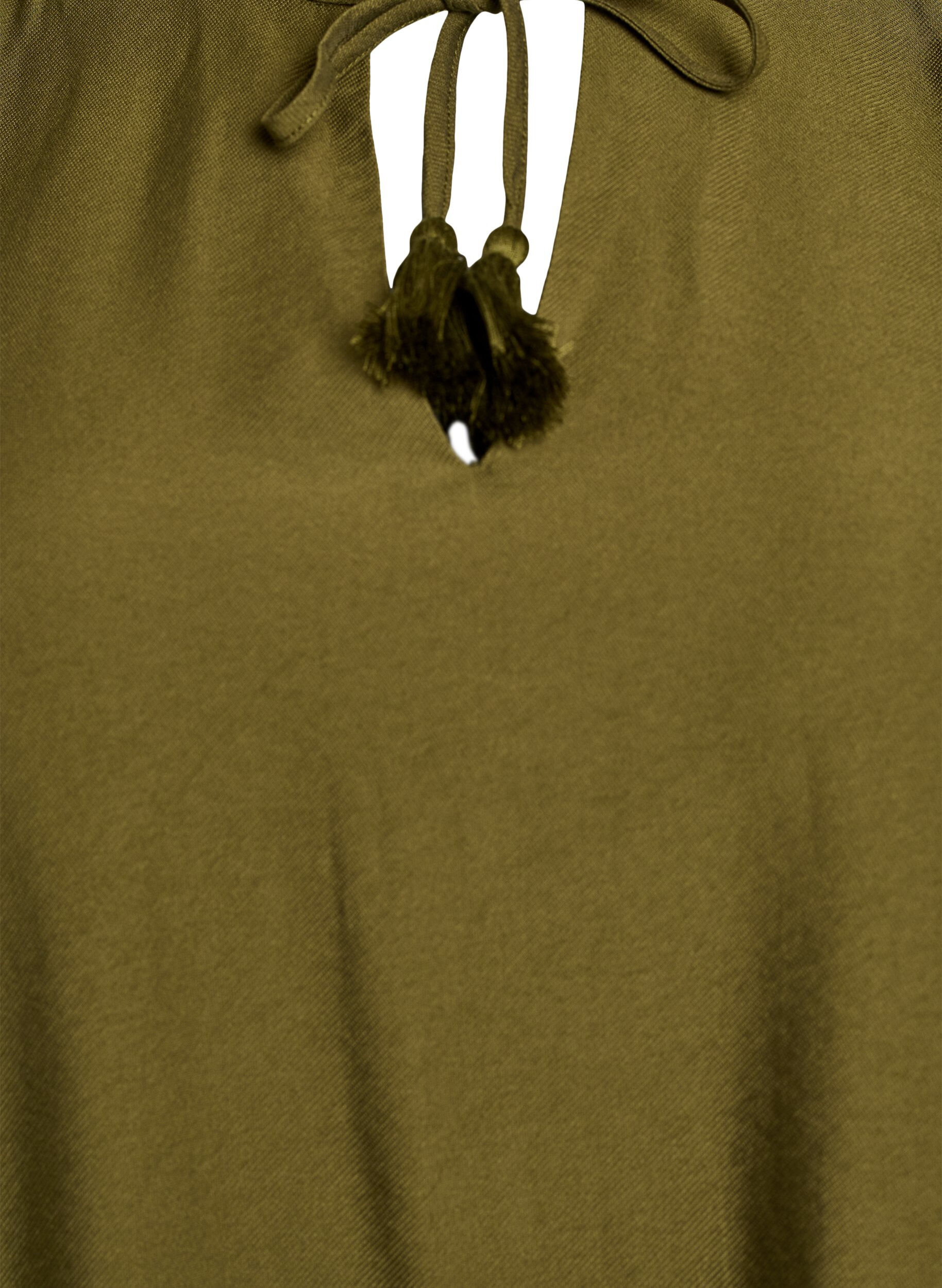 Zizzi Lyhyt A-linjainen mekko r&ouml;yhel&ouml;ill&auml;, Vihre&auml;, Packshot image number 2