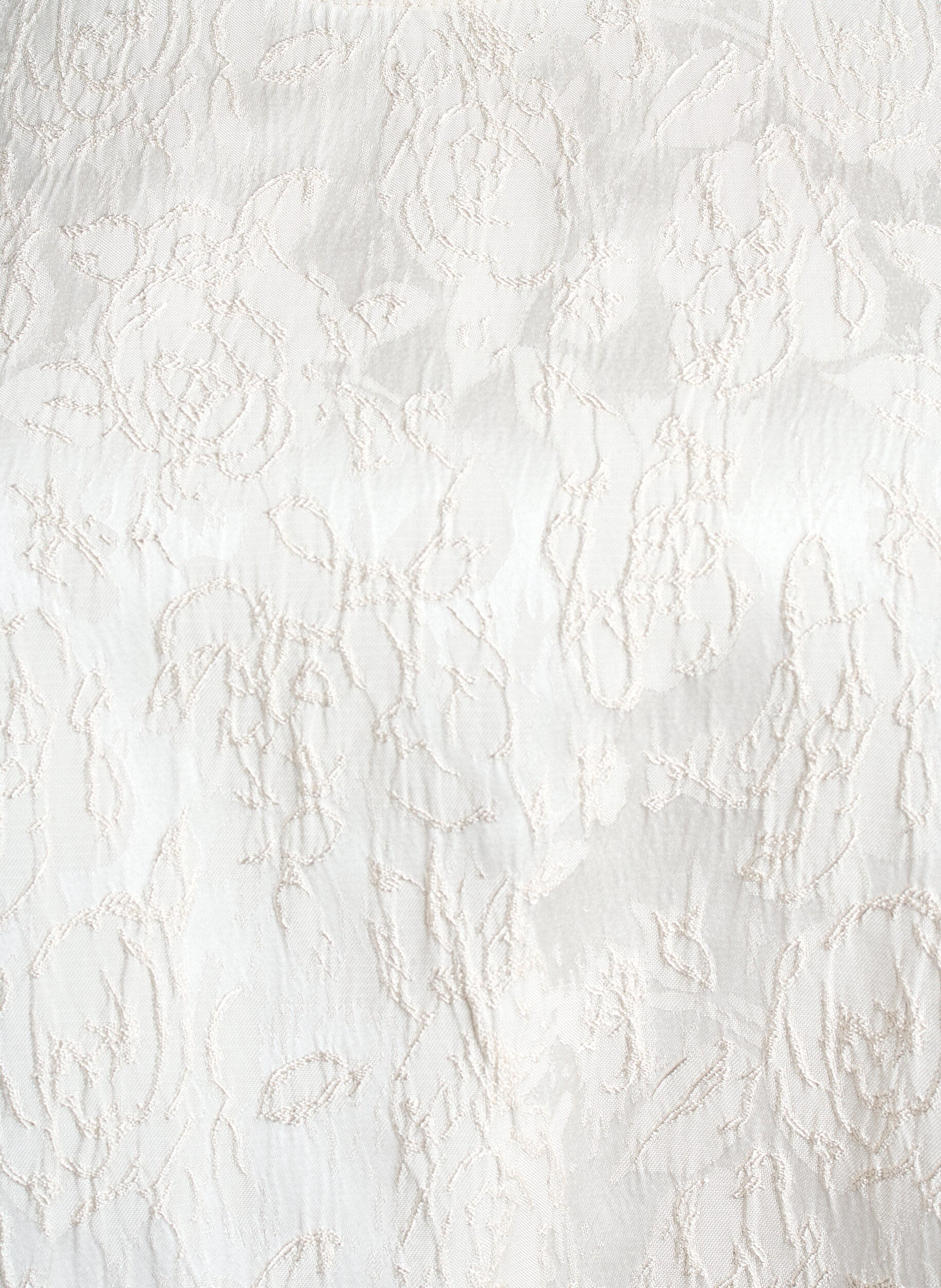 Zizzi Pusero, jossa on jacquard-kuvio ja puffihihat, Valkoinen, Packshot image number 2