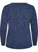Jerseypusero V-p&auml;&auml;ntiell&auml; ja pitk&auml;t hihat, Sininen, Packshot image number 1