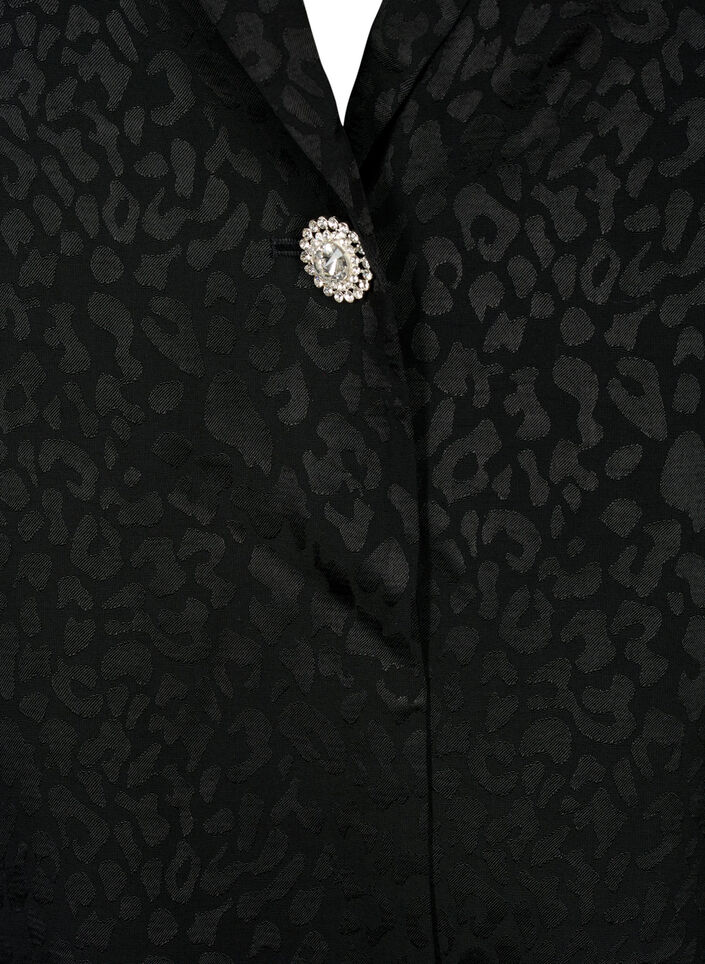 Viskoosinen jacquard-bleiseri sävy sävyyn, Black, Packshot image number 2