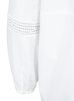 Paitapusero, jota koristavat röyhelökaulus ja virkattu nauha, Bright White, Packshot image number 3