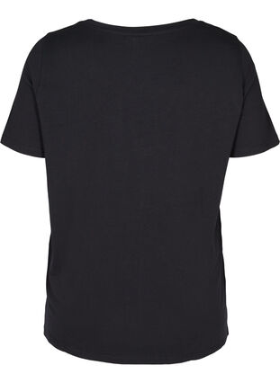 Puuvillainen t-paita niiteillä, Black w Excla, Packshot image number 1