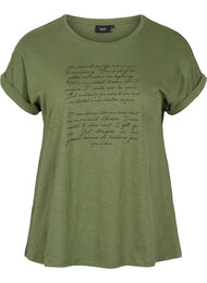 Ekologisesta puuvillasta valmistettu t-paita painatuksella, Four Leaf CloverText