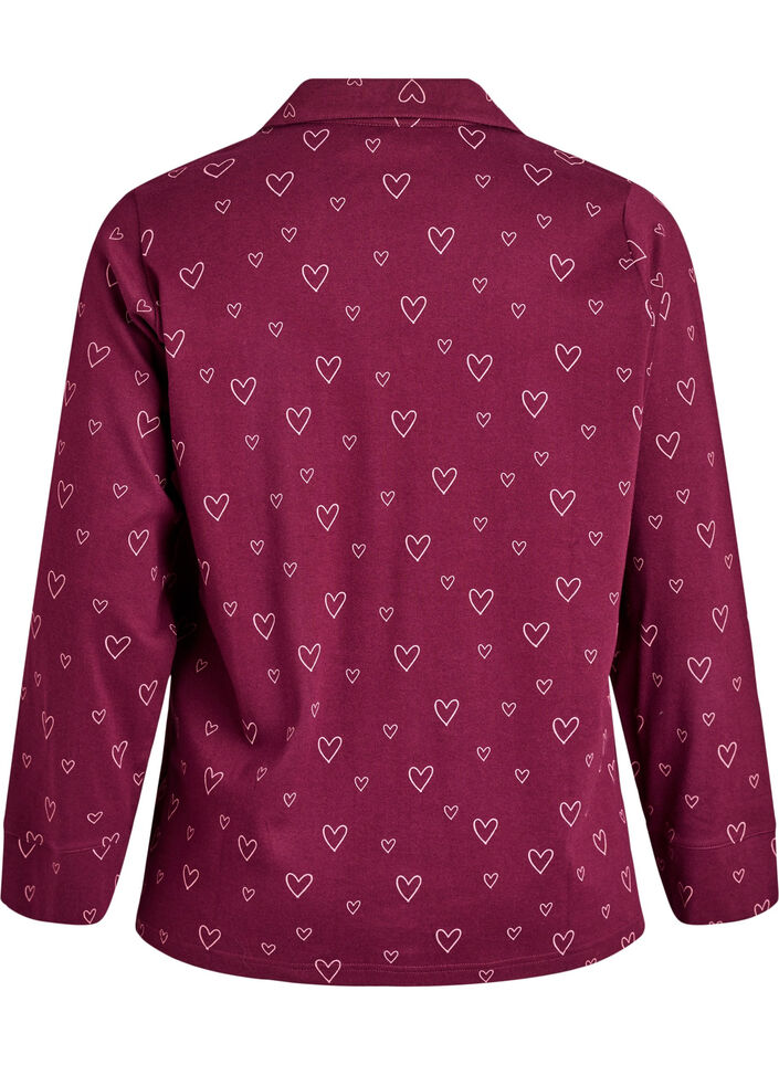 Puuvillainen pyjamapaita rintataskulla, Punainen, Packshot