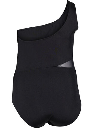 One shoulder -uimapuku mesh-kankaalla, Black, Packshot image number 1