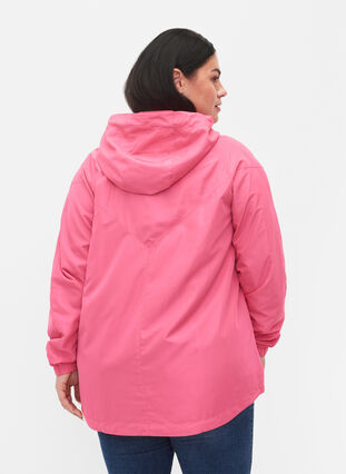 Lyhyt takki hupulla ja säädettävällä helmalla, Hot Pink, Model image number 1