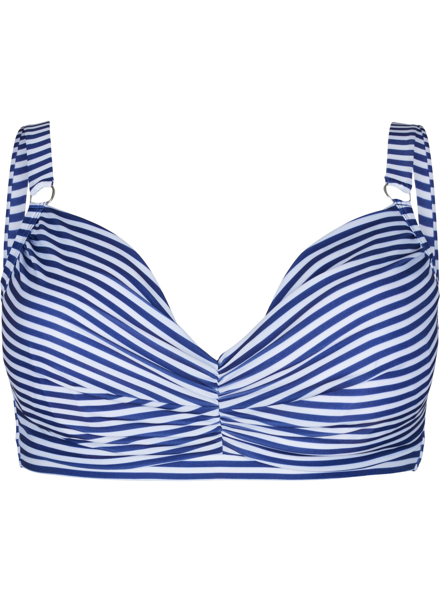 Zizzi Bikiniliivi kuviolla ja kaarituella, Blue Striped, Packshot image number 0
