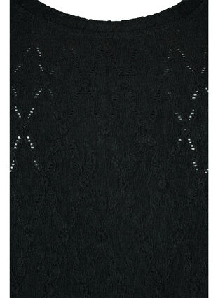 Pusero 3/4-hihoilla ja struktuuri-kuosilla, Black, Packshot image number 2