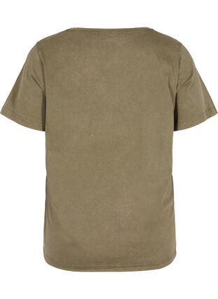 Lyhythihainen puuvillainen t-paita painatuksella, Ivy Green Wash, Packshot image number 1