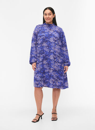 FLASH - Pitkähihainen mekko kuosilla, Dazzling Blue AOP, Model image number 2