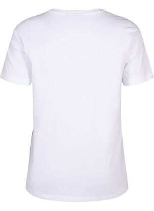 Puuvillainen T-paita tekstipainatuksella, B. White w. Flower, Packshot image number 1
