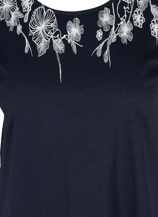 Puuvillainen t-paita printtiyksityiskohdilla, Night Sky FLOWER, Packshot image number 2