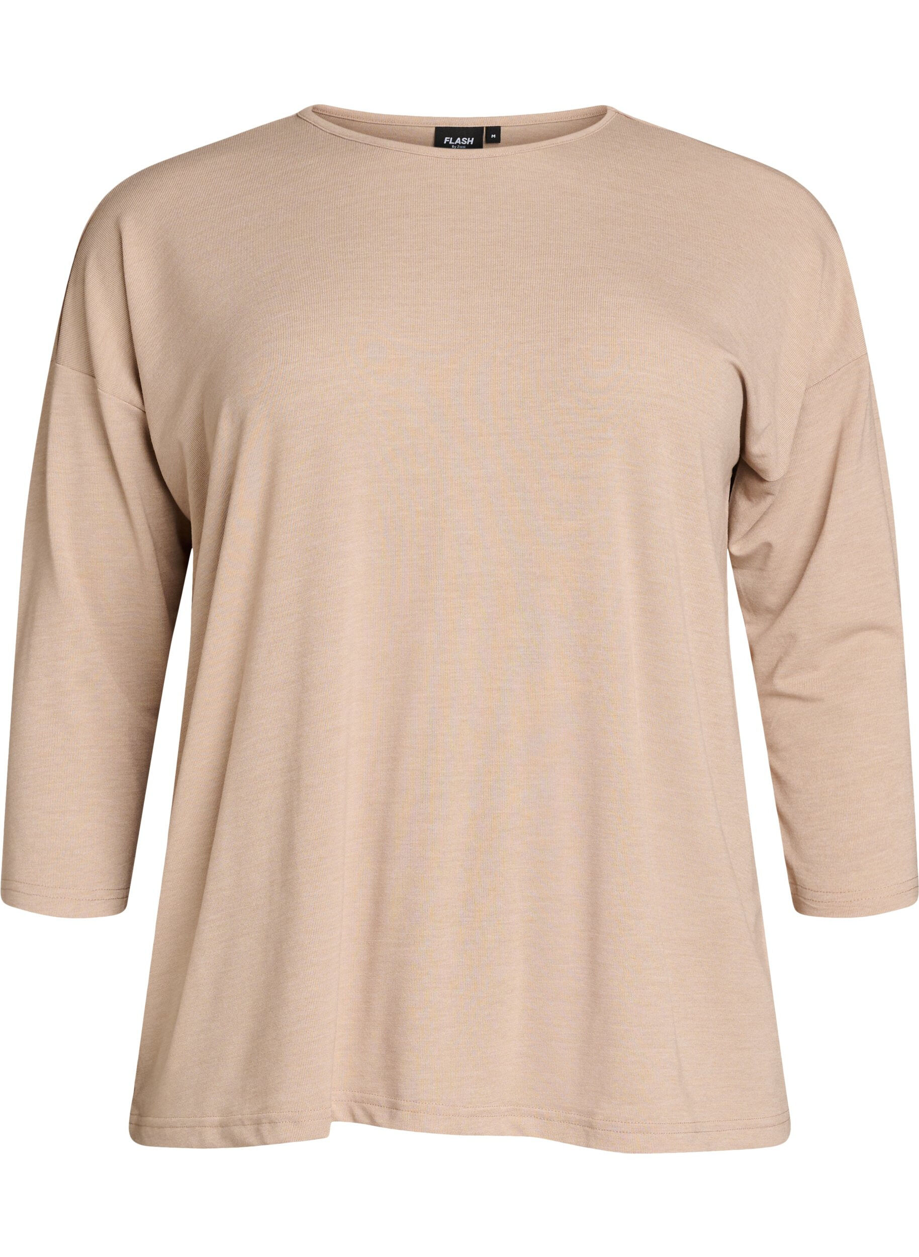 ZizziJersey -pusero 3/4-hihoilla, Beige, Packshot image number 0